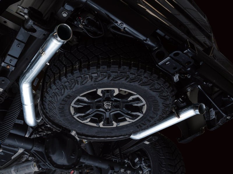 AWE Tuning 22 - 23 GMC Sierra 1500 AT4X 6.2L 0FG Catback Split Dual (Flat Bumper) - Bashguard(No Tips) - CPC Performance