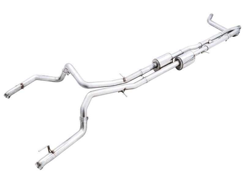 AWE Tuning 22 - 23 GMC Sierra 1500 AT4X 6.2L 0FG Catback Split Dual (Flat Bumper) - Bashguard(No Tips) - CPC Performance