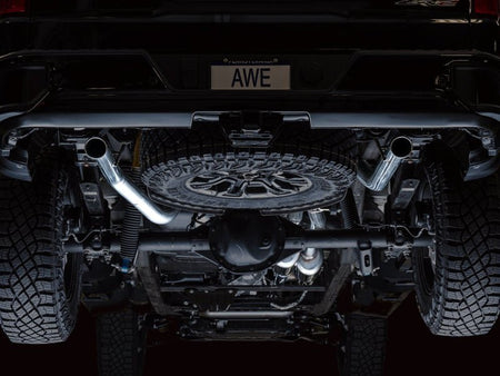 AWE Tuning 22 - 23 GMC Sierra 1500 AT4X 6.2L 0FG Catback Split Dual (Flat Bumper) - Bashguard(No Tips) - CPC Performance