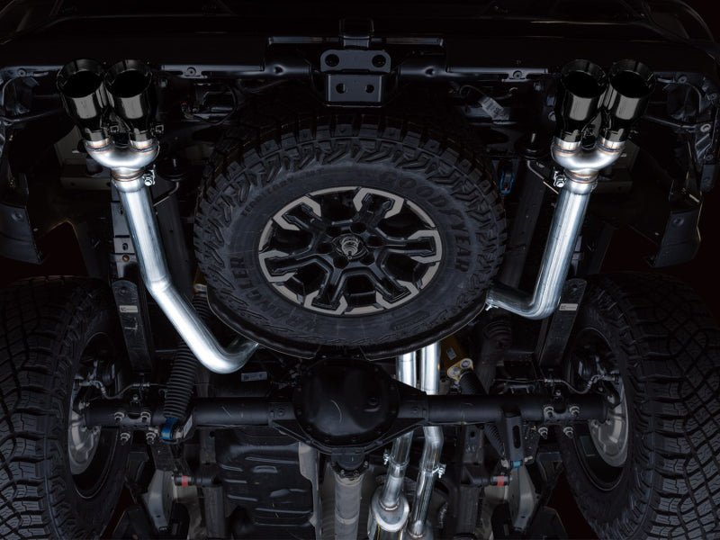 AWE Tuning 22 - 23 GMC Sierra 1500 AT4X 6.2L 0FG Catback Split Dual (Flat Bumper) - Diamond Black Tips - CPC Performance