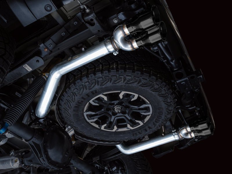 AWE Tuning 22 - 23 GMC Sierra 1500 AT4X 6.2L 0FG Catback Split Dual (Flat Bumper) - Diamond Black Tips - CPC Performance
