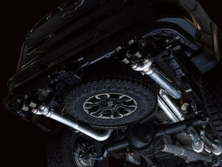 AWE Tuning 22 - 23 GMC Sierra 1500 AT4X 6.2L 0FG Catback Split Dual (Flat Bumper) - Diamond Black Tips - CPC Performance