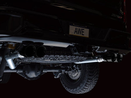 AWE Tuning 22 - 23 GMC Sierra 1500 AT4X 6.2L 0FG Catback Split Dual (Flat Bumper) - Diamond Black Tips - CPC Performance