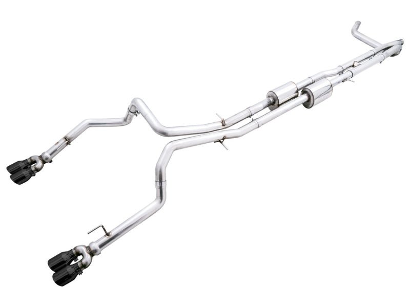 AWE Tuning 22 - 23 GMC Sierra 1500 AT4X 6.2L 0FG Catback Split Dual (Flat Bumper) - Diamond Black Tips - CPC Performance
