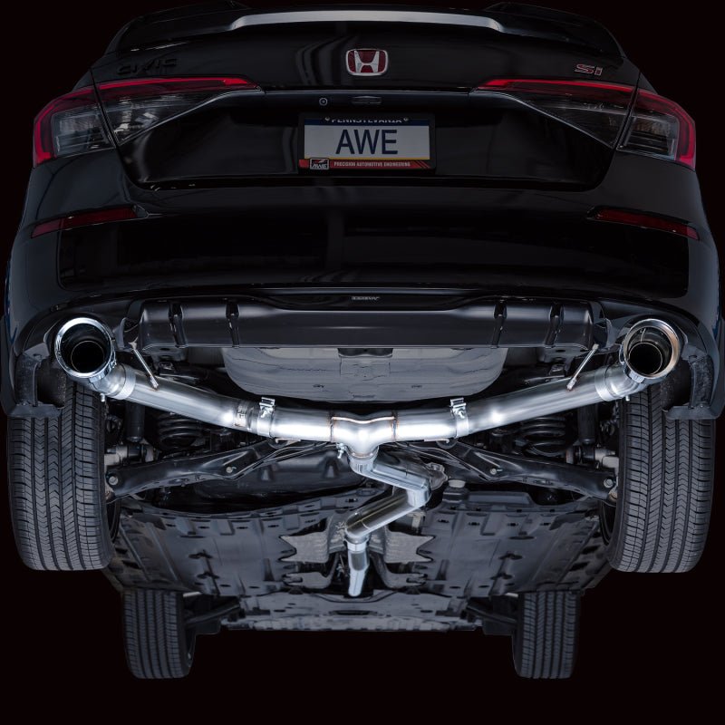 AWE Tuning 22+ Honda Civic Si/Acura Integra Track Edition Catback Exhaust - Dual Chrome Silver Tips - CPC Performance