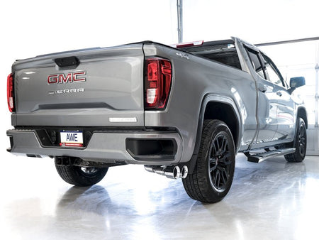 AWE Tuning 4th Gen GM 1500 5.3L 0FG Catback Dual Side Exit (Flat Bumper) - Chrome Tips - CPC Performance