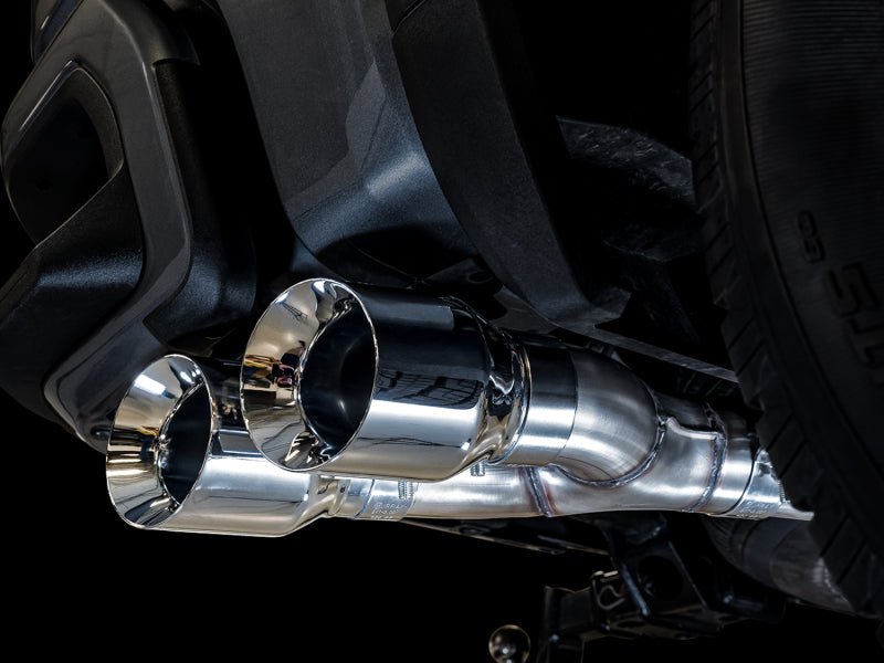 AWE Tuning 4th Gen GM 1500 5.3L 0FG Catback Dual Side Exit (Flat Bumper) - Chrome Tips - CPC Performance