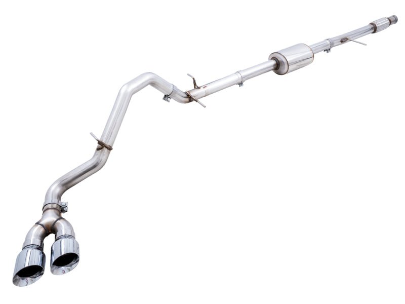 AWE Tuning 4th Gen GM 1500 5.3L 0FG Catback Dual Side Exit (Flat Bumper) - Chrome Tips - CPC Performance