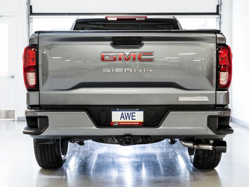 AWE Tuning 4th Gen GM 1500 5.3L 0FG Catback Dual Side Exit (Flat Bumper) - Diamond Tips - CPC Performance