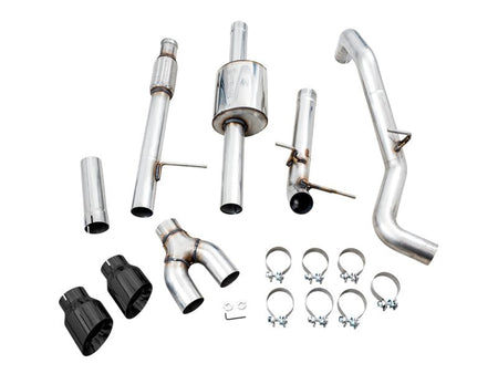 AWE Tuning 4th Gen GM 1500 5.3L 0FG Catback Dual Side Exit (Flat Bumper) - Diamond Tips - CPC Performance