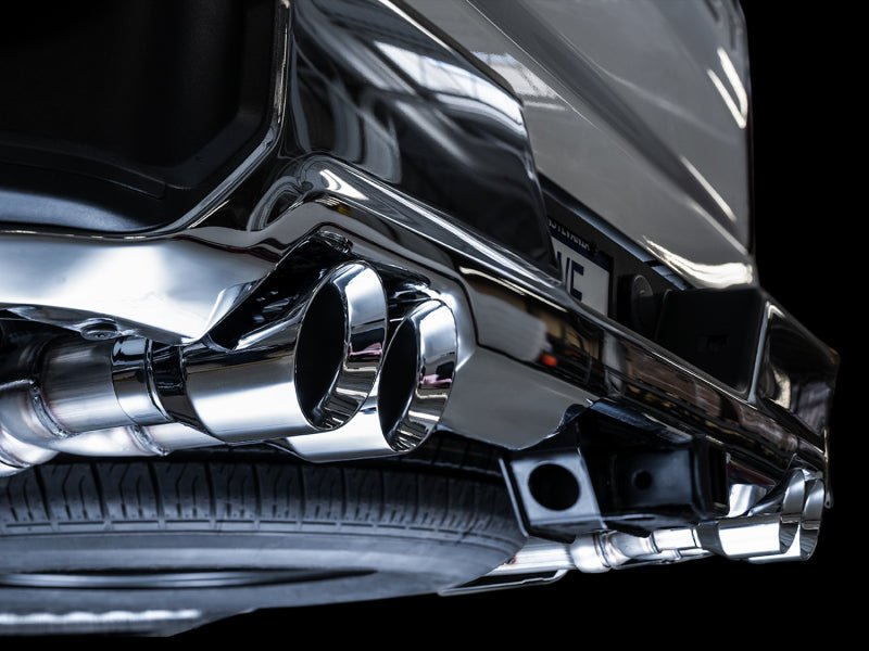 AWE Tuning 4th Gen GM 1500 5.3L 0FG Catback Split Rear Exit (w/ Bumper Cutouts) - Quad Chrome Tips - CPC Performance