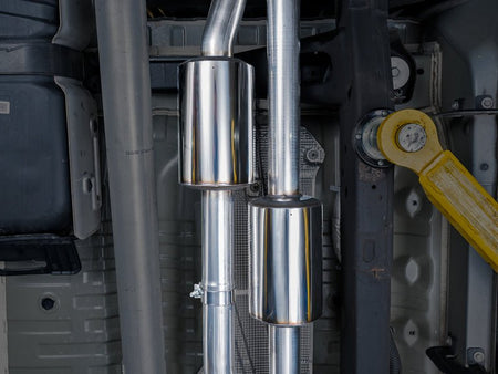 AWE Tuning 4th Gen GM 1500 6.2L 0FG Catback Split Rear Exit (w/ Bumper Cutouts) - Quad Chrome Tips - CPC Performance