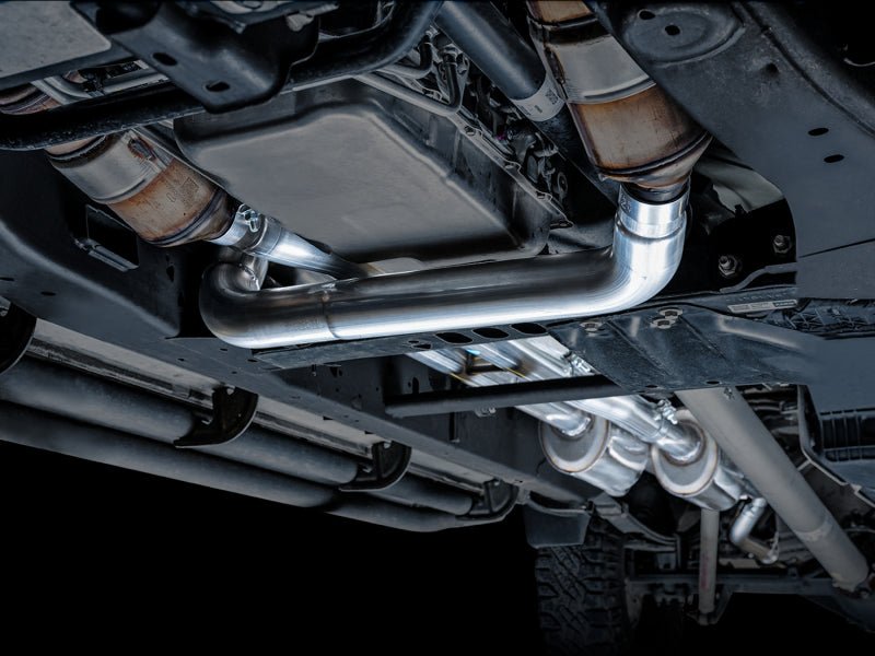 AWE Tuning 4th Gen GM 1500 6.2L 0FG Catback Split Rear Exit (w/ Bumper Cutouts) - Quad Chrome Tips - CPC Performance