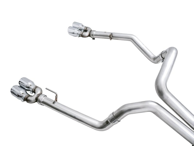 AWE Tuning 4th Gen GM 1500 6.2L 0FG Catback Split Rear Exit (w/ Bumper Cutouts) - Quad Chrome Tips - CPC Performance