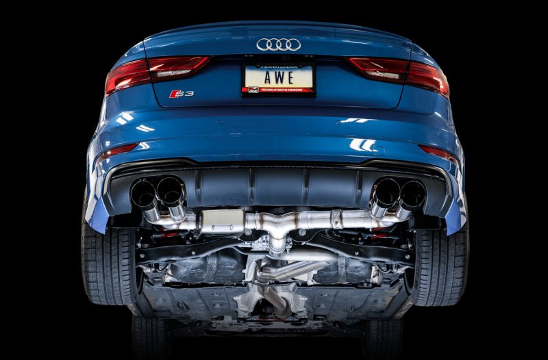 AWE Tuning Audi 8V S3 SwitchPath Exhaust w/Diamond Black Tips 102mm - CPC Performance