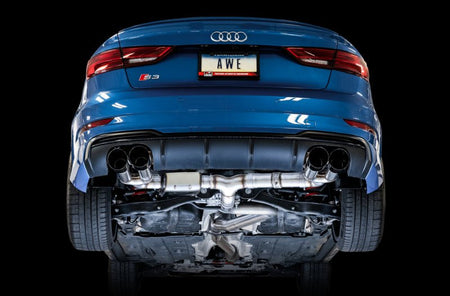 AWE Tuning Audi 8V S3 SwitchPath Exhaust w/Diamond Black Tips 102mm - CPC Performance