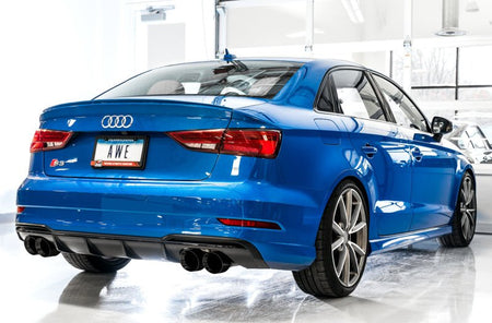 AWE Tuning Audi 8V S3 SwitchPath Exhaust w/Diamond Black Tips 102mm - CPC Performance
