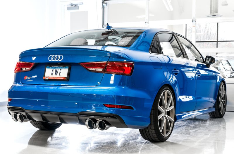 AWE Tuning Audi 8V S3 Track Edition Exhaust w/Chrome Silver Tips 102mm - CPC Performance