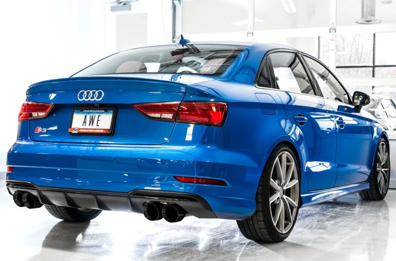 AWE Tuning Audi 8V S3 Track Edition Exhaust w/Diamond Black Tips 102mm - CPC Performance