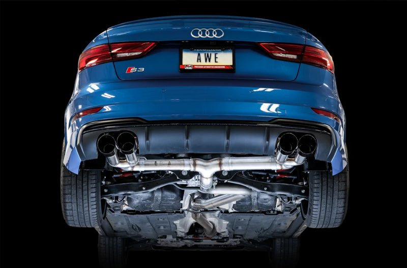 AWE Tuning Audi 8V S3 Track Edition Exhaust w/Diamond Black Tips 102mm - CPC Performance