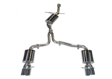 AWE Tuning Audi B8 A4 Touring Edition Exhaust - Quad Tip Polished Silver Tips - Does Not Fit Cabrio - CPC Performance