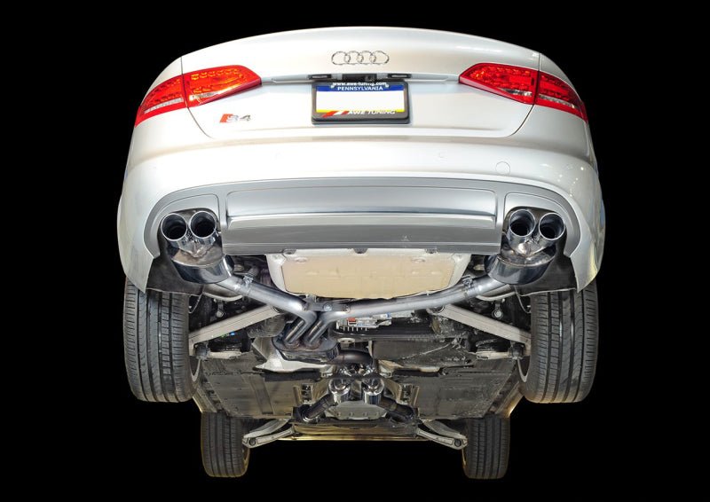 AWE Tuning Audi B8 / B8.5 S4 3.0T Touring Edition Exhaust - Chrome Silver Tips (90mm) - CPC Performance