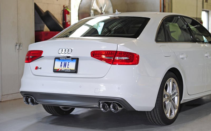 AWE Tuning Audi B8.5 S4 3.0T Track Edition Exhaust - Chrome Silver Tips (102mm) - CPC Performance