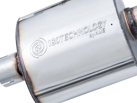 AWE Tuning Audi B9 A4 Touring Edition Exhaust Dual Outlet - Diamond Black Tips (Includes DP) - CPC Performance
