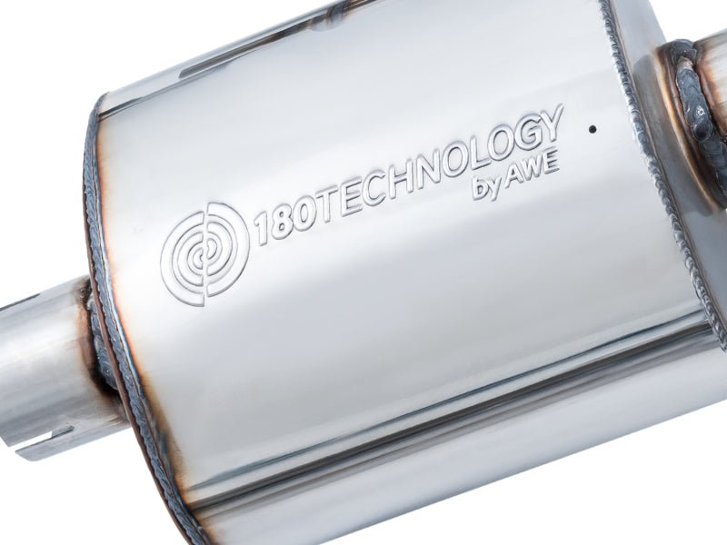 AWE Tuning Audi B9 A4 Touring Edition Exhaust Dual Outlet - Diamond Black Tips (Includes DP) - CPC Performance