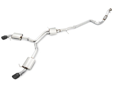 AWE Tuning Audi B9 A4 Touring Edition Exhaust Dual Outlet - Diamond Black Tips (Includes DP) - CPC Performance