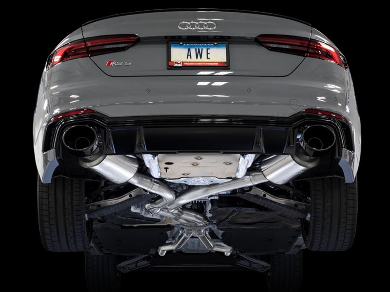 AWE Tuning Audi B9 RS 5 Sportback Touring Edition Exhaust - Non Resonated - Diamond Black RS Style Tips - CPC Performance