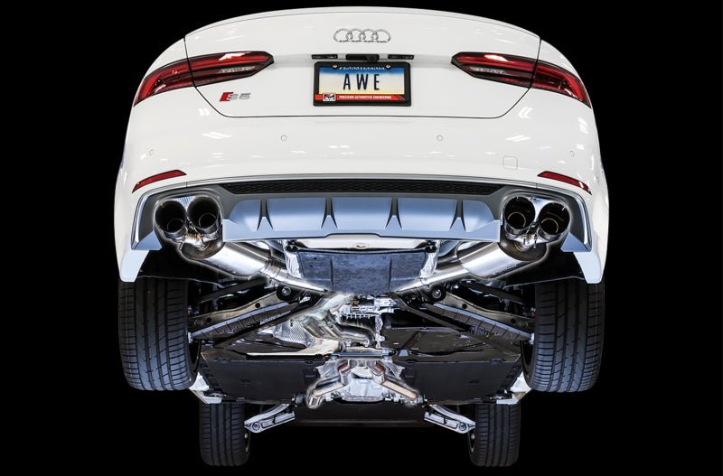 AWE Tuning Audi B9 S5 Sportback Touring Edition Exhaust - Non - Resonated (Black 102mm Tips) - CPC Performance