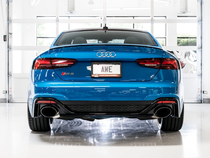AWE Tuning Audi B9.5 RS5 Sportback Non - Resonated Touring Edition Exhaust - RS - Style Diamond Blk Tips - CPC Performance