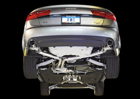 AWE Tuning Audi C7 A6 3.0T Touring Edition Exhaust - Dual Outlet Chrome Silver Tips - CPC Performance