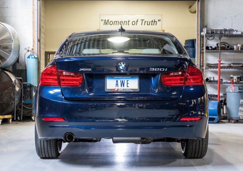 AWE Tuning BMW F30 320i Touring Exhaust w/Performance Mid Pipe - Diamond Black Tip (90mm) - CPC Performance