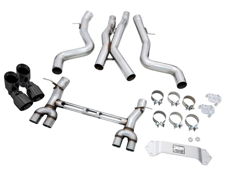 AWE Tuning BMW F8X M3/M4 Track Edition Catback Exhaust - Diamond Black Tips - CPC Performance