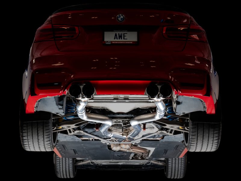 AWE Tuning BMW F8X M3/M4 Track Edition Catback Exhaust - Diamond Black Tips - CPC Performance