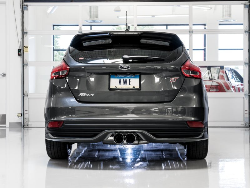 AWE Tuning Ford Focus ST Touring Edition Cat - back Exhaust - Non - Resonated - Chrome Silver Tips - CPC Performance