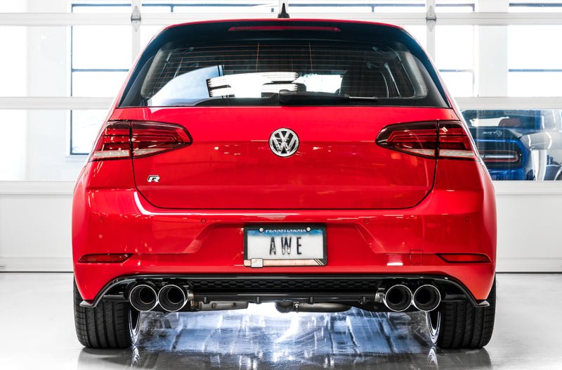 AWE Tuning Mk7 Golf R SwitchPath Exhaust w/Chrome Silver Tips 102mm - CPC Performance