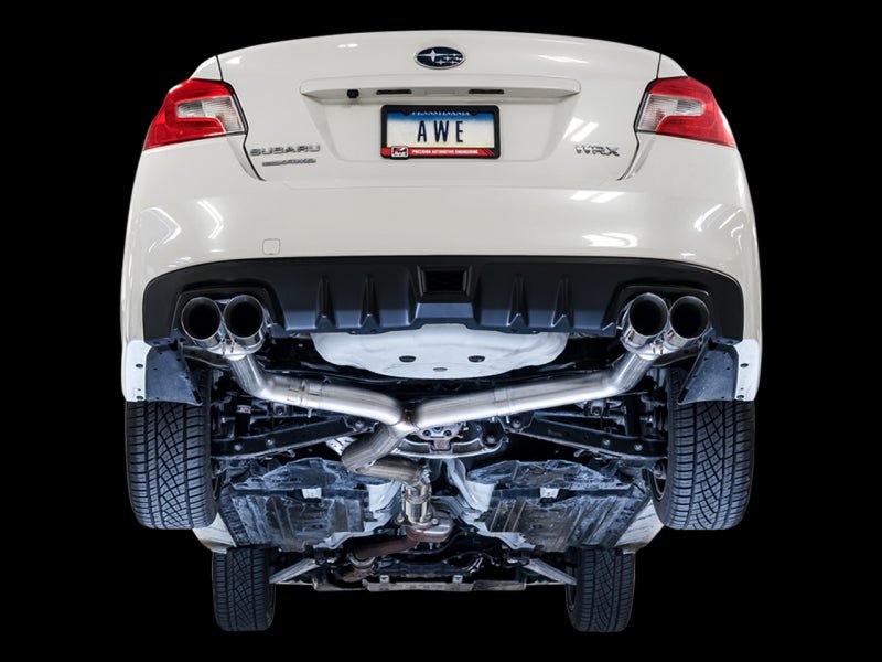 AWE Tuning Subaru WRX/STI VA/GV Sedan Track Edition Exhaust - Diamond Black Tips (102mm) - CPC Performance