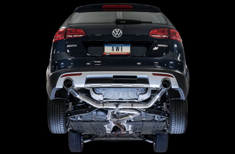 AWE Tuning VW MK7 Golf Alltrack/Sportwagen 4Motion Track Edition Exhaust - Polished Silver Tips - CPC Performance