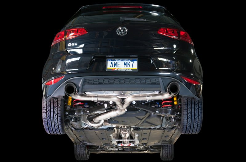 AWE Tuning VW MK7 GTI Touring Edition Exhaust - Diamond Black Tips - CPC Performance