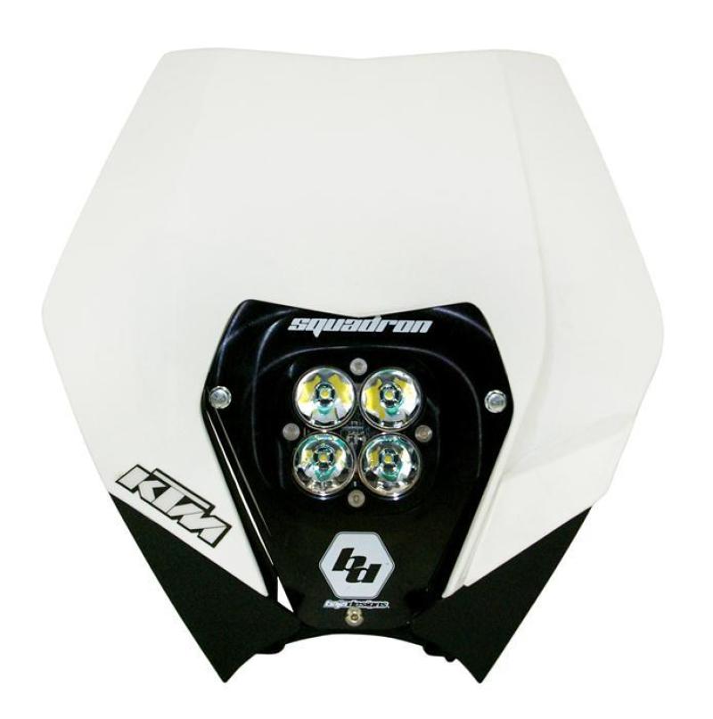 Baja Designs 08 - 13 KTM Headlight Kit DC w/ Headlight Shell White Squadron Sport - CPC Performance