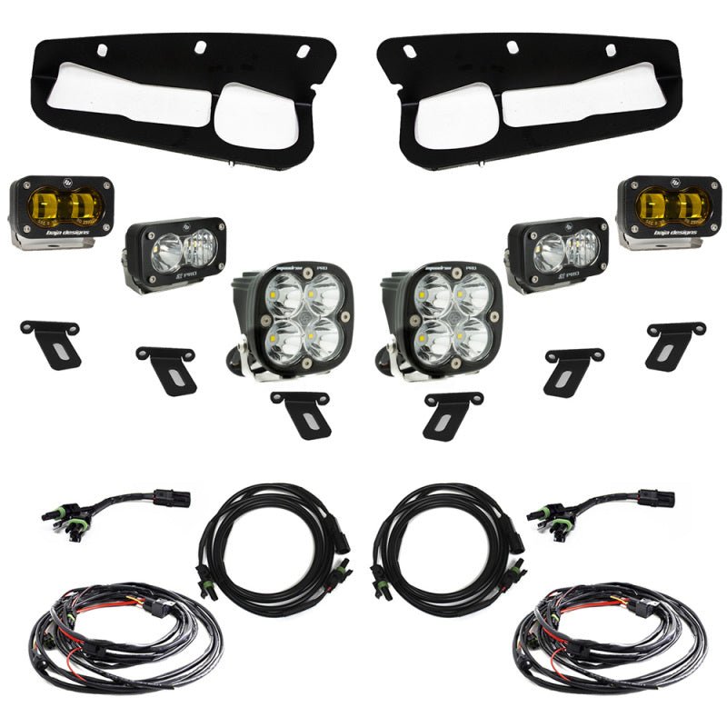 Baja Designs 21 - 22 Ford Bronco w/Steel Bumper S2 SAE Pro Fog Pocket Light Kit - Amber - CPC Performance