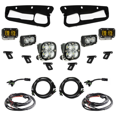 Baja Designs 21 - 22 Ford Bronco w/Steel Bumper S2 SAE Pro Fog Pocket Light Kit w/Upfitter - Amber - CPC Performance