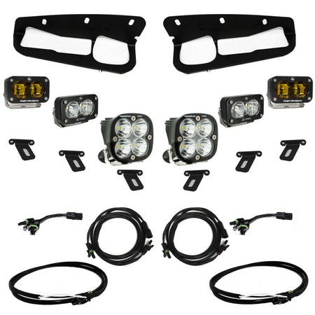 Baja Designs 21 - 22 Ford Bronco w/Steel Bumper S2 SAE Pro Fog Pocket Light Kit w/Upfitter - Amber - CPC Performance