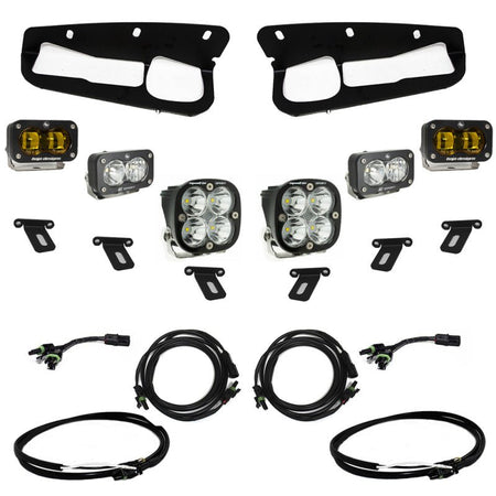 Baja Designs 21 - 22 Ford Bronco w/Steel Bumper S2 SAE Sportsmen Fog Pkt Light Kit w/Upfitter - Amber - CPC Performance