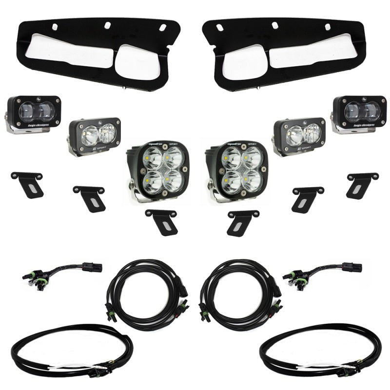 Baja Designs 21 - 22 Ford Bronco w/Steel Bumper S2 SAE Sportsmen Fog Pkt Light Kit w/Upfitter - Clear - CPC Performance
