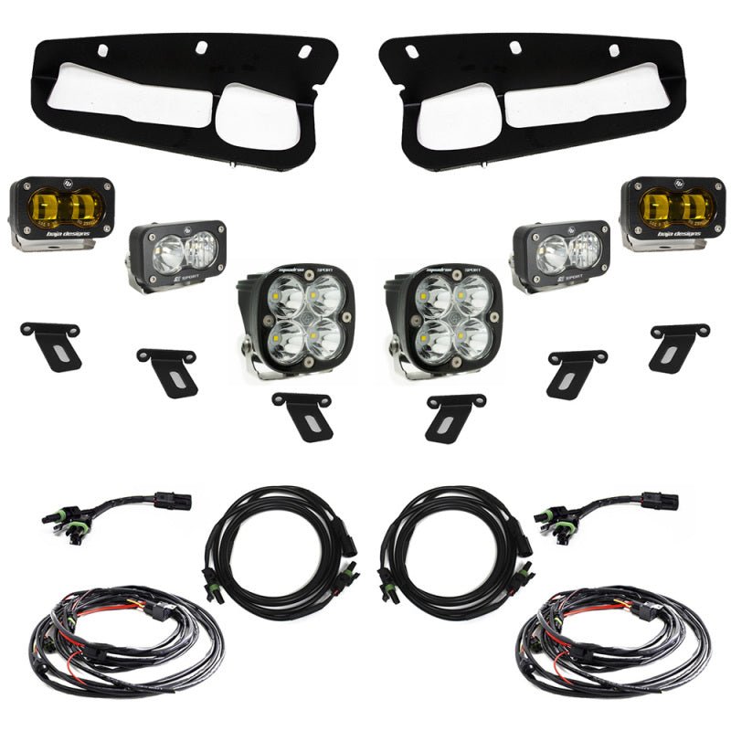 Baja Designs 21 - 22 Ford Bronco w/Steel Bumper S2 SAE Sportsmen Fog Pocket Light Kit - Amber - CPC Performance