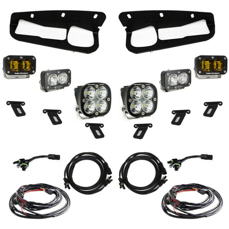 Baja Designs 21 - 22 Ford Bronco w/Steel Bumper S2 SAE Sportsmen Fog Pocket Light Kit - Amber - CPC Performance